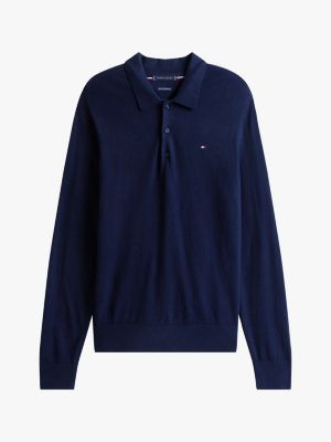 blau polokragen-pullover mit kaschmir für herren - tommy hilfiger