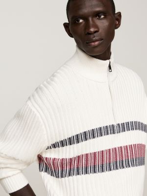 white global stripe half-zip relaxed jumper for men tommy hilfiger