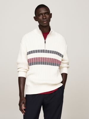 white global stripe half-zip relaxed jumper for men tommy hilfiger