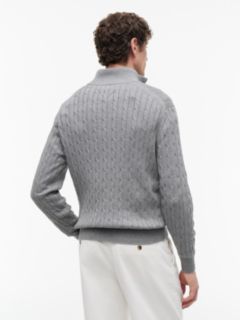 Cable Knit Quarter-Zip Jumper — Grey 5