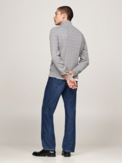 Cable Knit Quarter-Zip Jumper — Grey 6