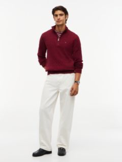 Cable Knit Quarter-Zip Jumper — Purple 2
