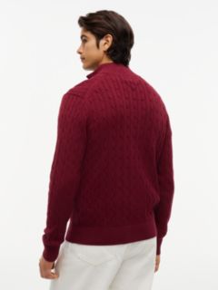 Cable Knit Quarter-Zip Jumper — Purple 4