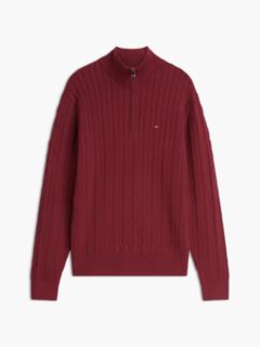 Cable Knit Quarter-Zip Jumper — Purple 5