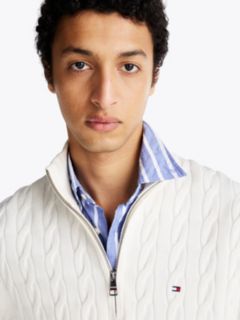 Cable Knit Quarter-Zip Jumper — Yellow 4