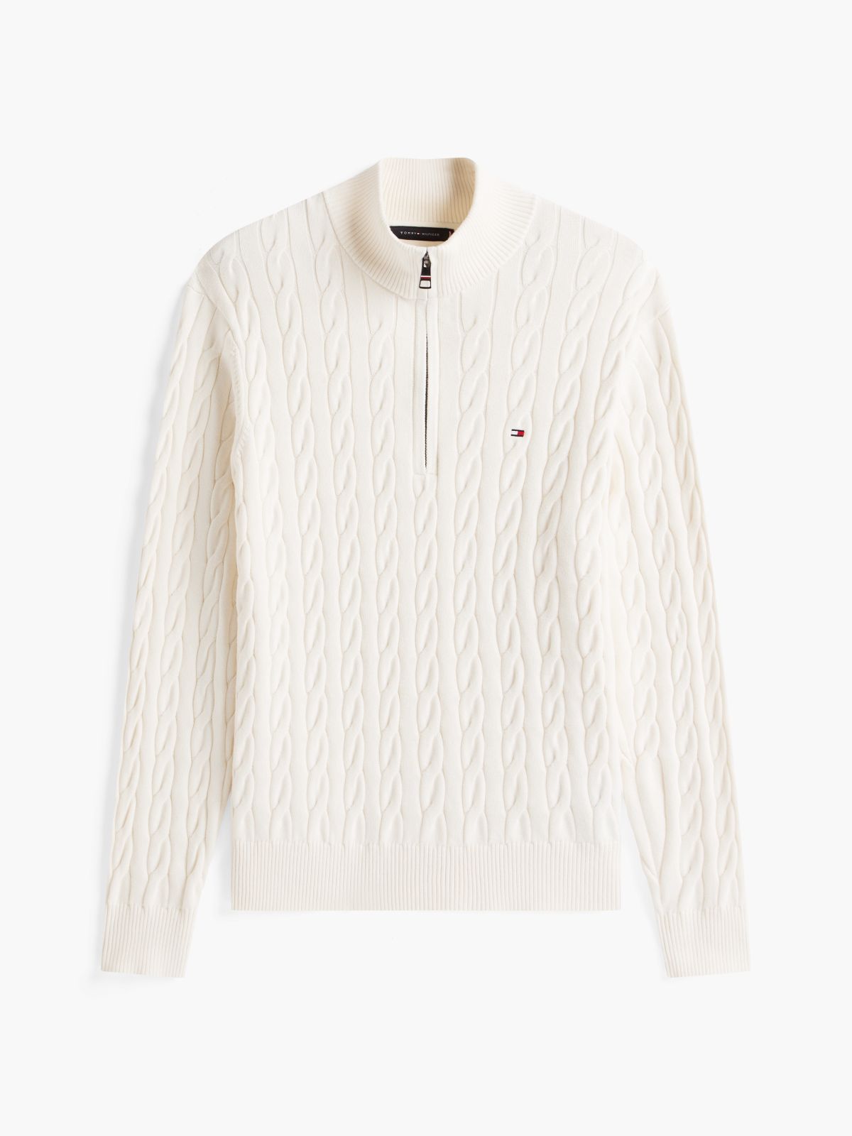 Cable Knit Quarter-Zip Jumper — Yellow