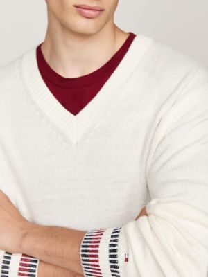 Tommy hilfiger v neck jumper mens sale