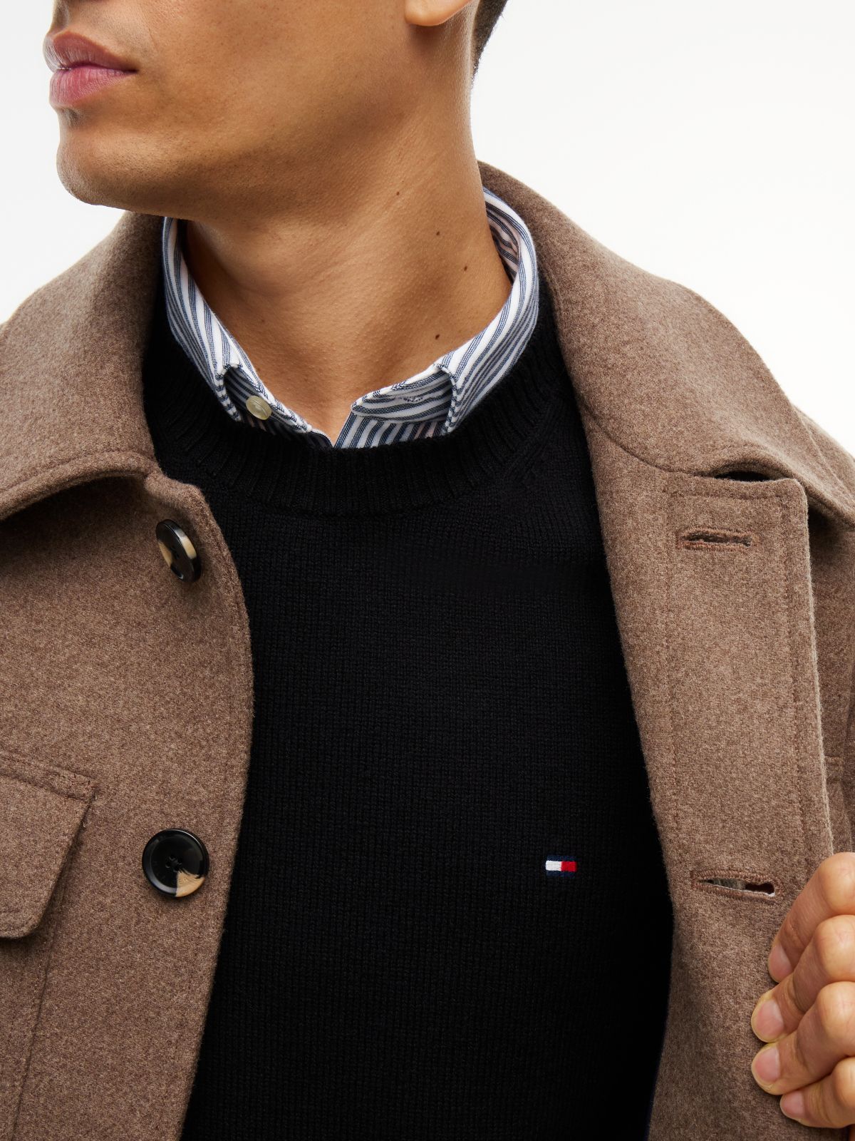 Pure Lambswool Crew Neck Jumper — Black