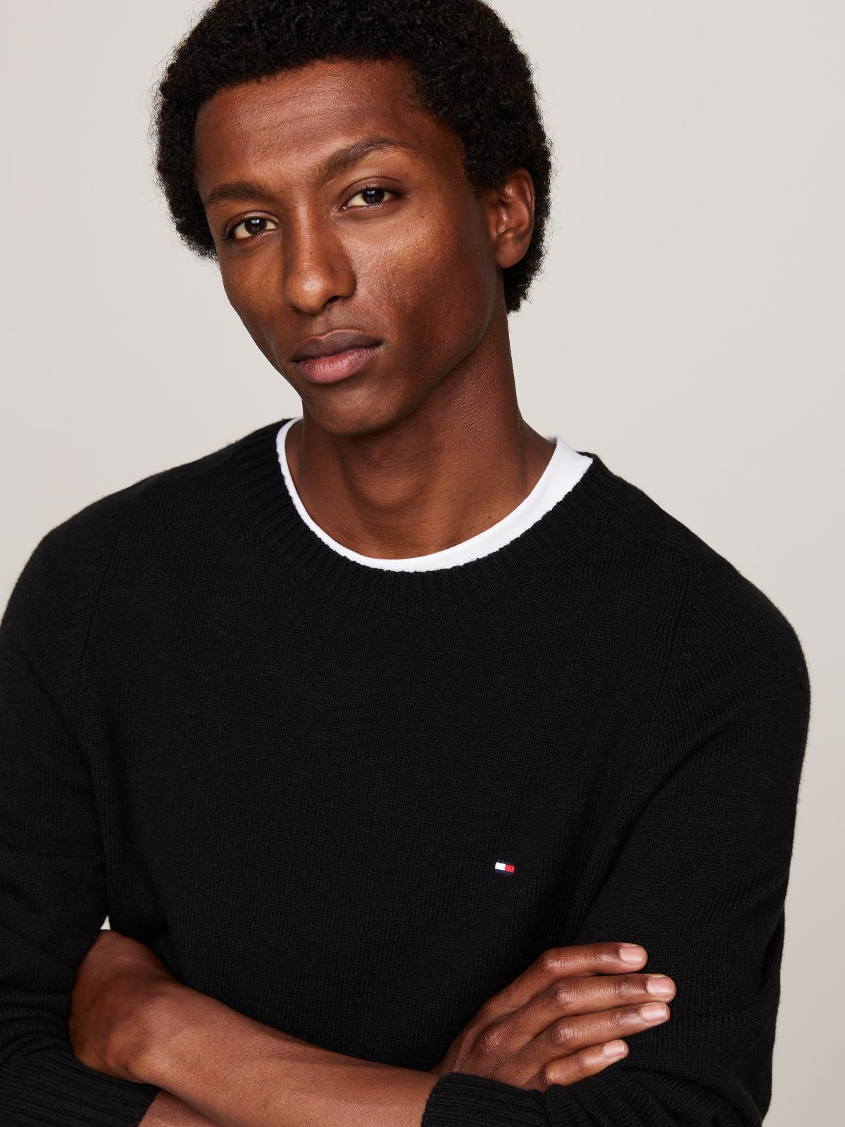 Pure Lambswool Crew Neck Jumper — Black