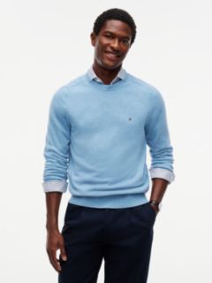 Pure Lambswool Crew Neck Jumper — Blue 1