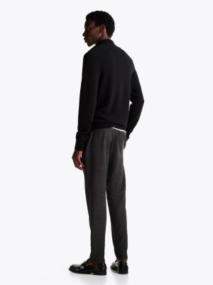 black wool mock turtleneck half-zip jumper for men tommy hilfiger