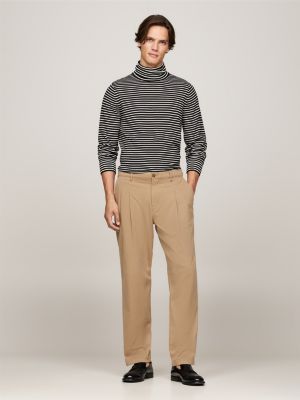 zwart smart-casual trui met col voor heren - tommy hilfiger