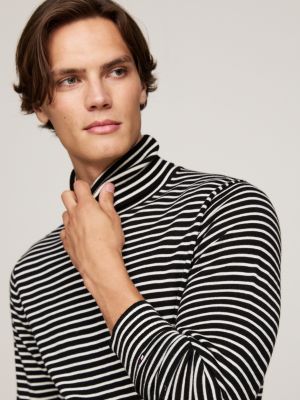 zwart smart-casual trui met col voor heren - tommy hilfiger