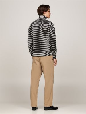 black smart casual roll neck jumper for men tommy hilfiger