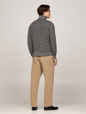 zwart smart-casual trui met col voor heren - tommy hilfiger