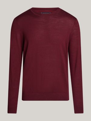 Pull Smart Casual en pure laine Violet Tommy Hilfiger