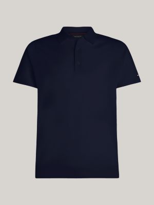 blau smart casual poloshirt aus reiner wolle für herren - tommy hilfiger