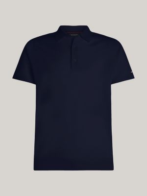 blue smart casual pure wool polo shirt for men tommy hilfiger