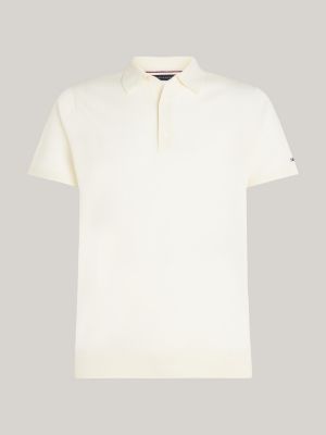 weiß smart casual poloshirt aus reiner wolle für herren - tommy hilfiger