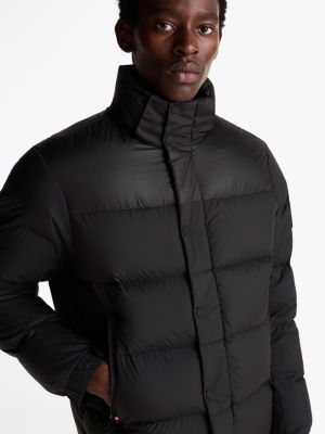 schwarz daunengefüllte puffer-jacke mit kapuze für herren - tommy hilfiger