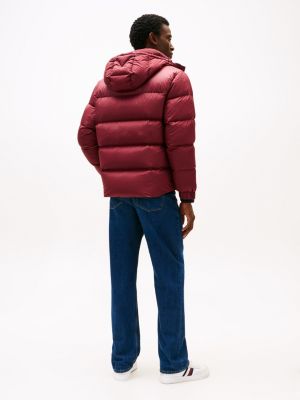 purple hooded down puffer jacket for men tommy hilfiger