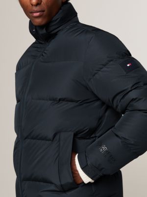 doudoune matelassée à capuche bleu pour hommes tommy hilfiger