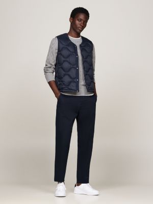 blue onion quilted down liner vest for men tommy hilfiger