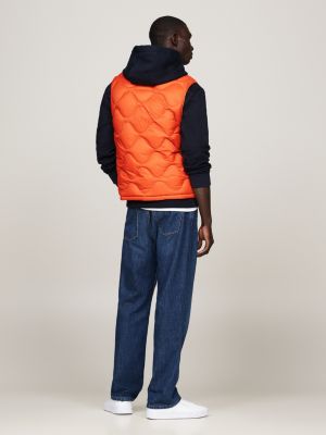 orange onion quilted down liner vest for men tommy hilfiger