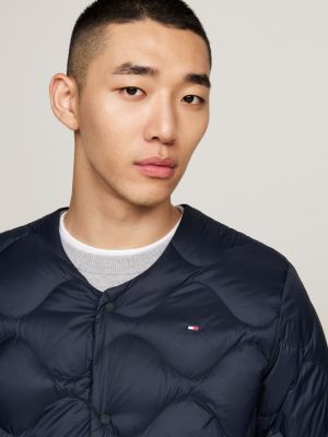 doublure pour veste matelassée en duvet bleu pour hommes tommy hilfiger