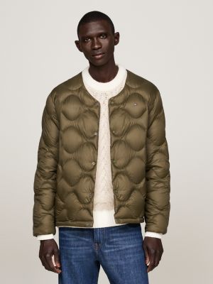 doublure pour veste matelassée en duvet khaki pour hommes tommy hilfiger