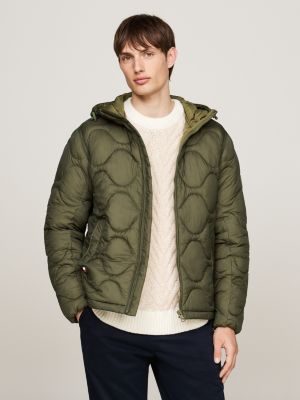 Onion Quilted Thermal Hooded Jacket Khaki Tommy Hilfiger