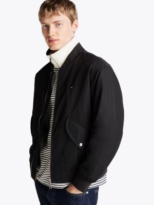 black water repellent thermal bomber jacket for men tommy hilfiger