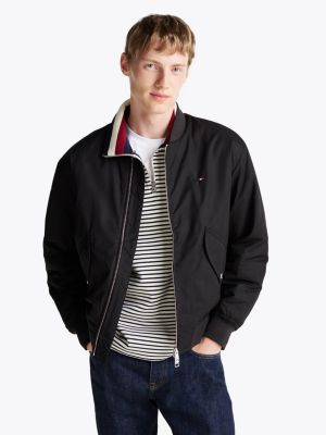 black water repellent thermal bomber jacket for men tommy hilfiger