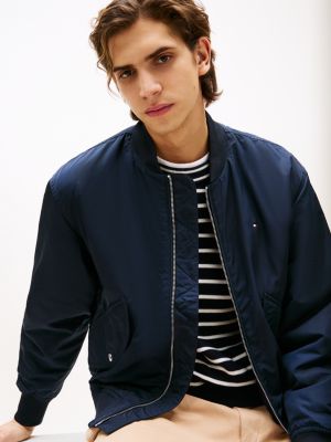 bomber termico idrorepellente blu da uomini tommy hilfiger