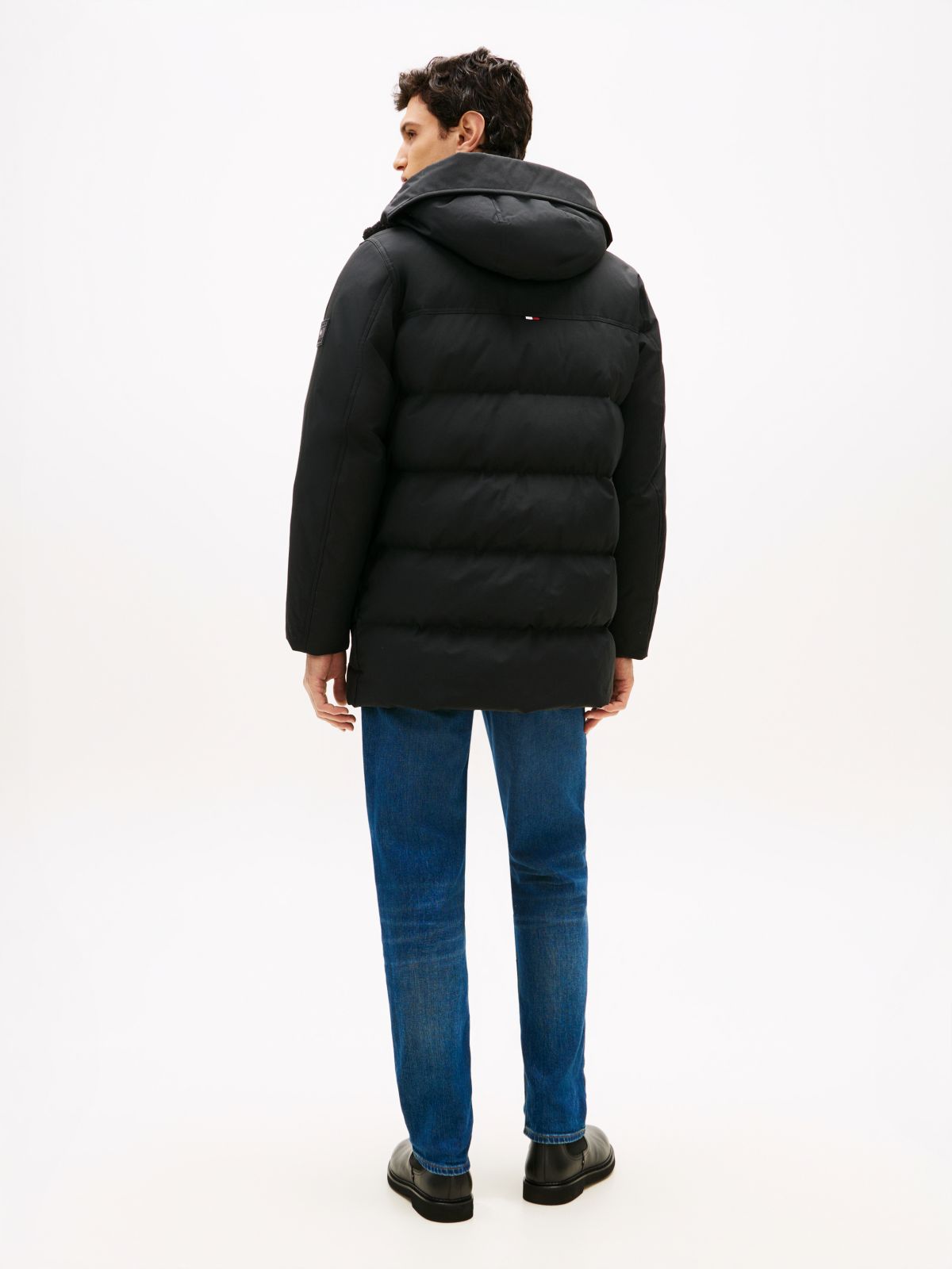Water Repellent Padded Utility Parka — Black