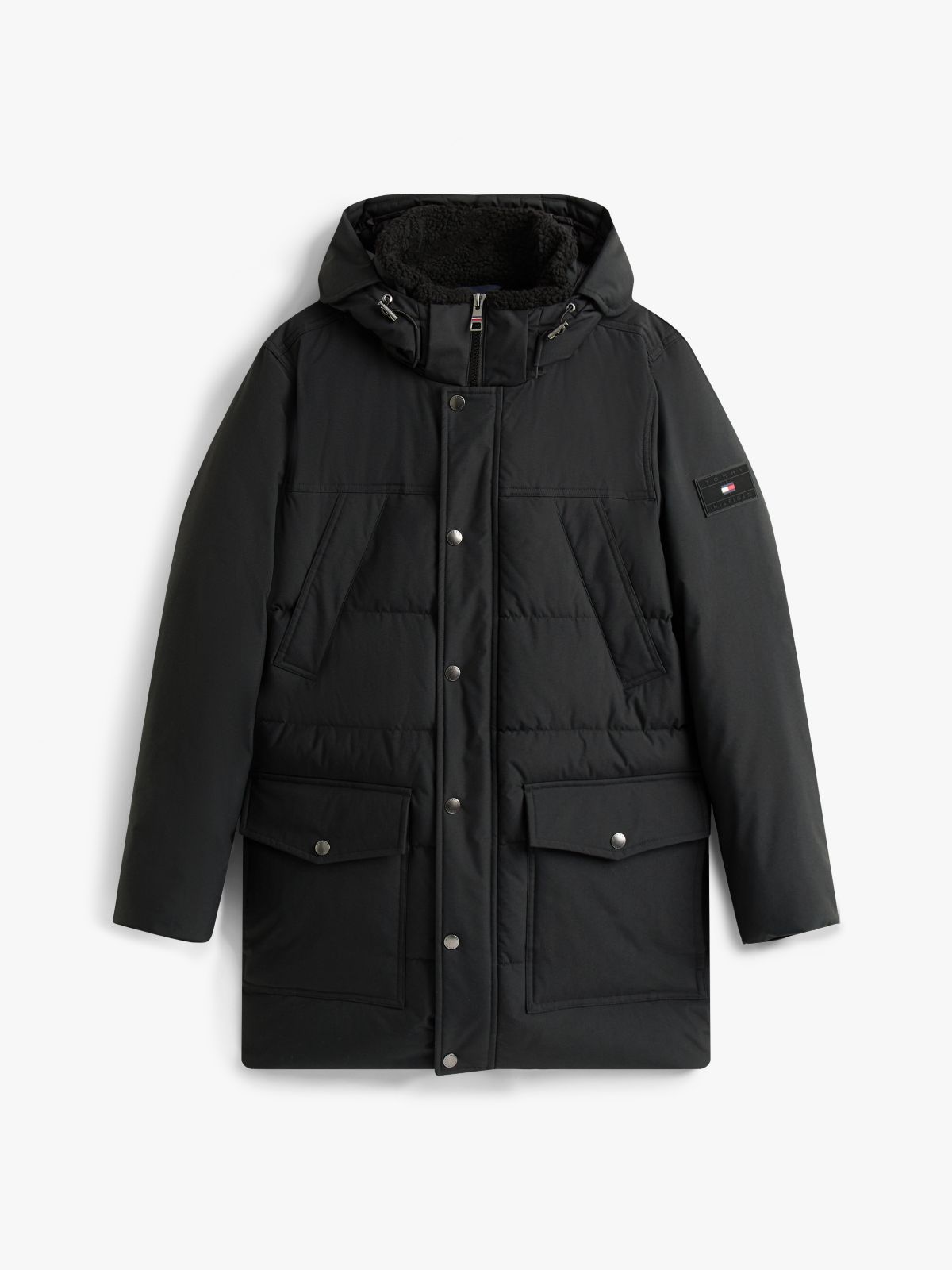 Water Repellent Padded Utility Parka — Black