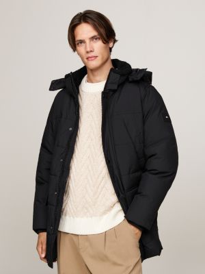 black rockie thermal utility puffer jacket for men tommy hilfiger