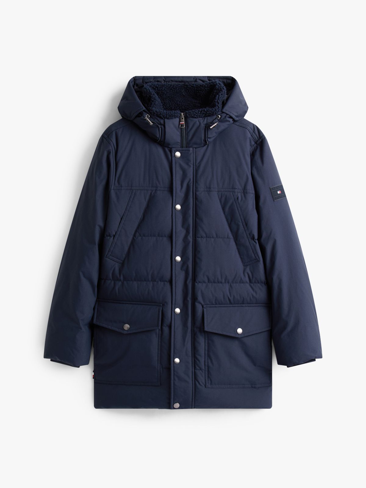Water Repellent Padded Utility Parka — Blue