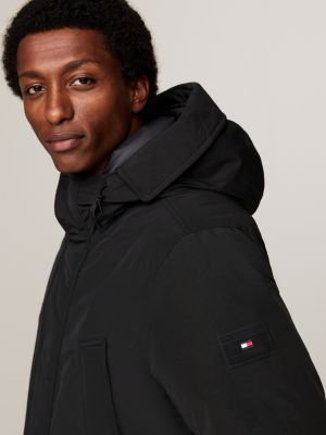 schwarz rockie parka mit daunenfüllung und kapuze für herren - tommy hilfiger