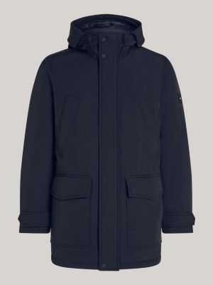 blue down hooded rockie parka for men tommy hilfiger