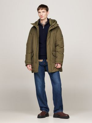 khaki rockie parka mit daunenfüllung und kapuze für herren - tommy hilfiger