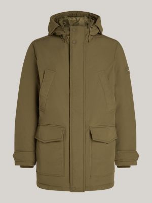 khaki rockie parka mit daunenfüllung und kapuze für herren - tommy hilfiger