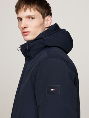 blue down hooded rockie jacket for men tommy hilfiger