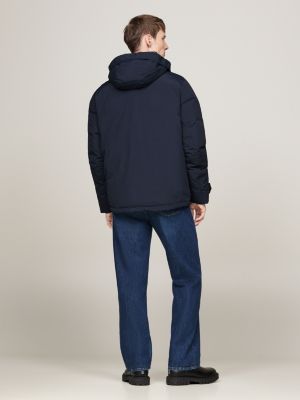 blue down hooded rockie jacket for men tommy hilfiger