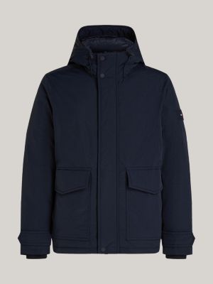 blue down hooded rockie jacket for men tommy hilfiger