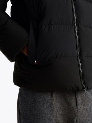 schwarz daunengefüllte puffer-jacke mit kapuze für herren - tommy hilfiger