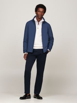 veste thermique et déperlante zippée bleu pour hommes tommy hilfiger