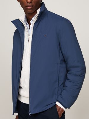 blue water repellent zip-thru thermal jacket for men tommy hilfiger