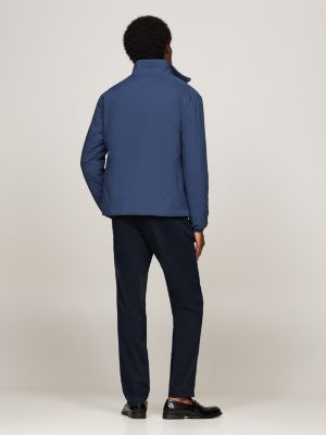 veste thermique et déperlante zippée bleu pour hommes tommy hilfiger