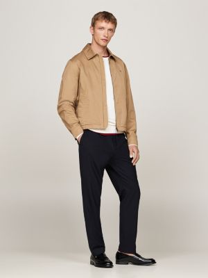 khaki zip-thru ivy jacket for men tommy hilfiger